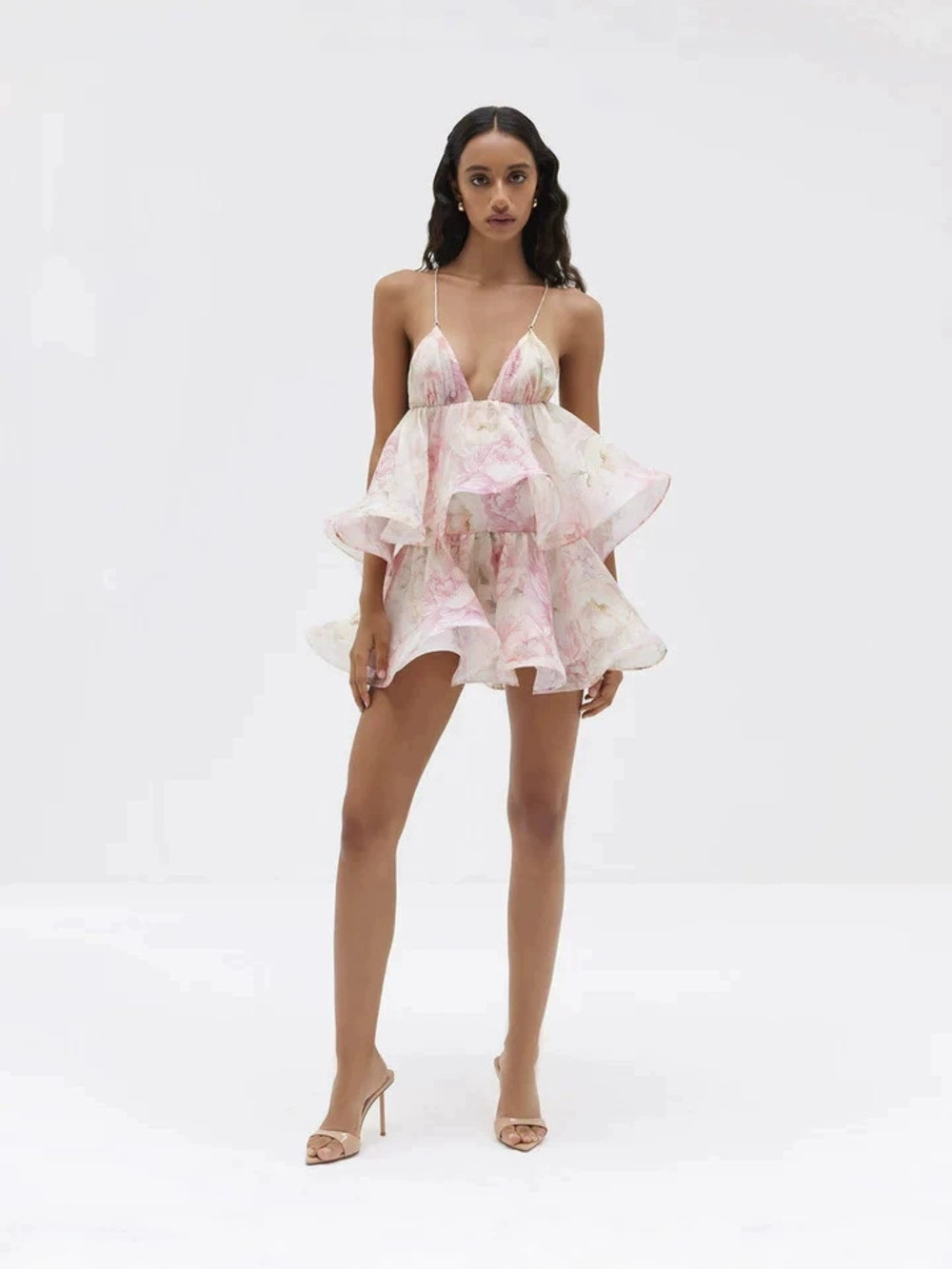 Zara Spaghetti Strap Tiered Summer Dress